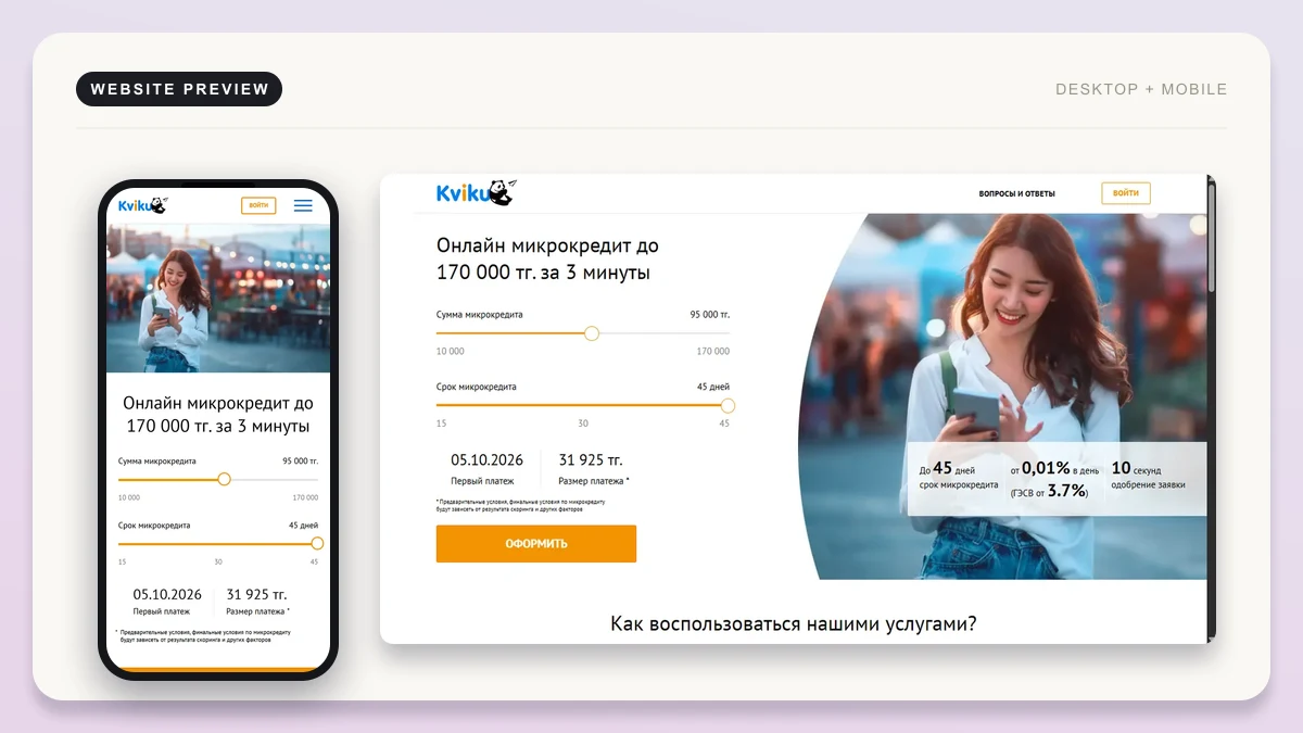 Kviku микрокредит калькуляторы